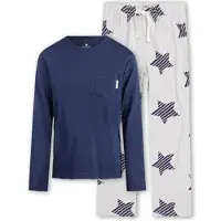 Little label pyjama met sterrenprint broek Blauw Jongens Stretchkatoen Ronde hals - maat 110/116
