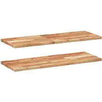 vidaXL Wandschappen 2 st zwevend olieafwerking 80x30x2 cm acaciahout