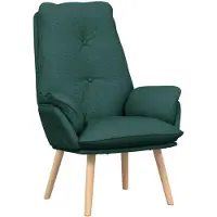 vidaXL Fauteuil Donkergroen 69 x 74 x 93 cm Stof en Plywood