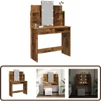 vidaXL Kaptafel met LED-verlichting 96x40x142 cm oud houtkleurig