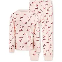 Little label pyjama met strikjes print Roze Meisjes Stretchkatoen Ronde hals - maat 122/128