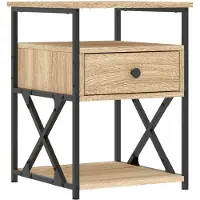vidaXL Nachtkastje 40x42x55 cm bewerkt hout sonoma eikenkleurig