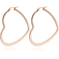 Cilla Jewels Dames oorringen Edelstaal Rose hartje-30mm