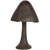 Clayre & Eef Decoratie Beeld Paddenstoel 7x7x13 cm Bruin Metaal Herfst decoratie