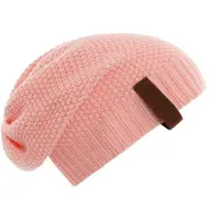 Knit Factory Coco Gebreide Muts Heren & Dames - Sloppy Beanie hat - Blossom Pink - Warme Lichtroze Wintermuts - Unisex - One Size