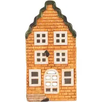 Clayre & Eef Waxinelichthouder Huis 9x10x19 cm Oranje Keramiek