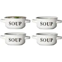 COSY&TRENDY Cosy & Trendy Soepkommen Classic - wit - 4x stuks - 14 x 7 cm - keramiek - soepkommetjes - 470 ml