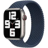 Apple Gevlochten solobandje voor de Watch | 38/40/41/42 mm - Maat 1 - Abyss Blue