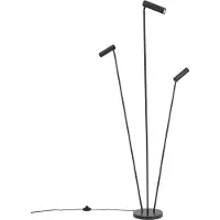 QAZQA Moderne vloerlamp zwart 3-lichts GU10 35mm - Thomas