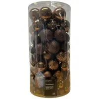 Décoris Onbreekbare kerstballen 100 stuks espresso KSD