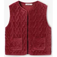 Sissy-Boy Donkerrood Velvet Gilet Met Hartjes | Maat: 110-116