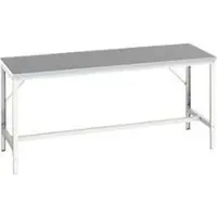 Bott Werkbank Verso - met set dwarsverbindingen - B 2000 x D 800 x H 780 - 930 mm - draagvermogen tot 600 kg - linoleum werkblad - onderstel lichtgrijs RAL 7035