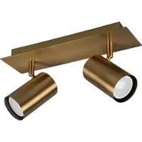 TRIO Marley plafondspot, antiek messing, 2-lamps Marley, dimbaar, brons / oud-messing, Woon-/ Eetkamer, metaal, Modern, buitenspot