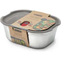Black & Blum Black+Blum Steel Food Box Large - Meal prep - 206x159x79mm - Grijs/Rood