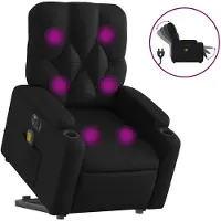 vidaXL Sta-op-massagestoel elektrisch kunstleer zwart