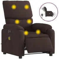 vidaXL Massagestoel elektrisch verstelbaar stof donkerbruin