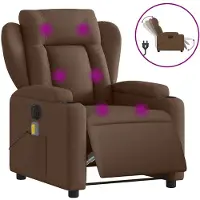 vidaXL Massagestoel elektrisch verstelbaar stof bruin