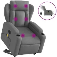 vidaXL Sta-op-massagestoel elektrisch verstelbaar stof donkergrijs