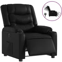 vidaXL Fauteuil elektrisch verstelbaar kunstleer zwart