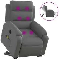 vidaXL Sta-op-massagestoel elektrisch verstelbaar stof donkergrijs