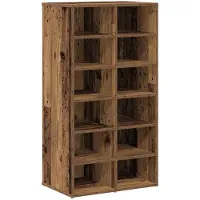 vidaXL Schoenenrek 54x34x100,5 cm bewerkt hout oud houtkleurig