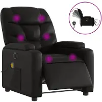 vidaXL Massagestoel verstelbaar elektrisch kunstleer zwart