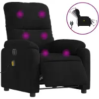 vidaXL Massagestoel elektrisch verstelbaar microvezelstof zwart
