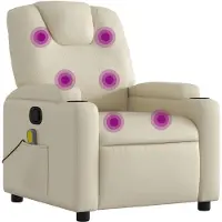 vidaXL Massagestoel verstelbaar kunstleer crème