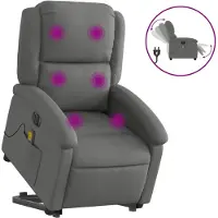 vidaXL Sta-op-massagestoel elektrisch verstelbaar stof donkergrijs