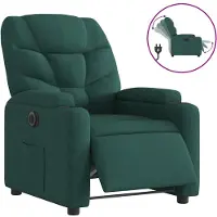 vidaXL Fauteuil verstelbaar elektrisch stof donkergroen