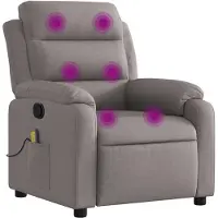 vidaXL Massagestoel verstelbaar stof taupe