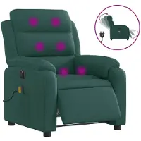vidaXL Massagestoel elektrisch verstelbaar stof donkergroen