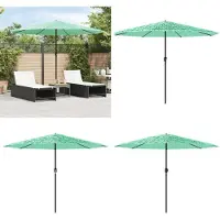 vidaXL Parasol met stalen paal 324x324x247 cm groen