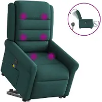 vidaXL Sta-op-massagestoel elektrisch verstelbaar stof donkergroen
