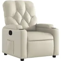 vidaXL Fauteuil verstelbaar kunstleer crèmekleurig