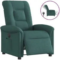 vidaXL Fauteuil verstelbaar elektrisch stof donkergroen