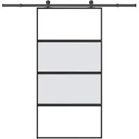vidaXL Schuifdeur met beslag 102,5x205 cm gehard glas en aluminium