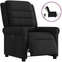 vidaXL Fauteuil verstelbaar elektrisch stof zwart