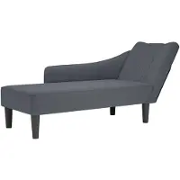 vidaXL Chaise longue met rechterarmleuning fluweel donkergrijs
