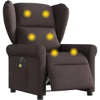 vidaXL Massagestoel elektrisch verstelbaar stof donkerbruin