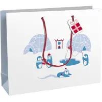 Clairefontaine kerstcadeau-zakje 'Pinguïns', groot