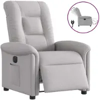 vidaXL Fauteuil elektrisch verstelbaar stof wolk grijs