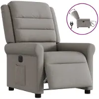 vidaXL Fauteuil verstelbaar elektrisch stof taupe