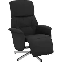 vidaXL Fauteuil verstelbaar met voetensteun stof zwart