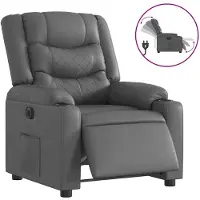 vidaXL Fauteuil verstelbaar elektrisch kunstleer grijs