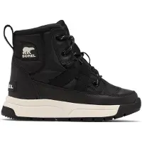 Sorel YOUTH WHITNEY III MID WP Unisex Snowboots - Black, Sea Salt