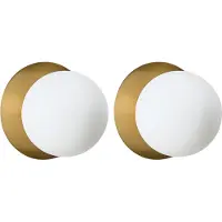 Beliani BOUBLE - Set van 2 wandlampen - Goud - Aluminium