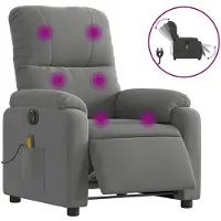 vidaXL Massagestoel elektrisch verstelbaar microvezelstof donkergrijs