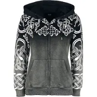 Black premium by emp Vest met capuchon - Hoody Jacket mit Farbverlauf und keltischen Ornamenten - S tot 5XL - voor Vrouwen - grijs - Maat 4XL