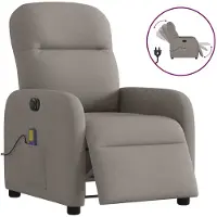 vidaXL Massagestoel elektrisch verstelbaar stof taupe
